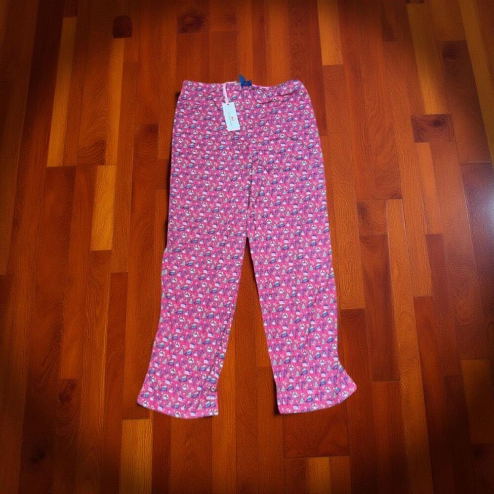 NWT Vineyard Vines Girls Santa Whale Tree Holiday Pajama Pants Pink XL 16